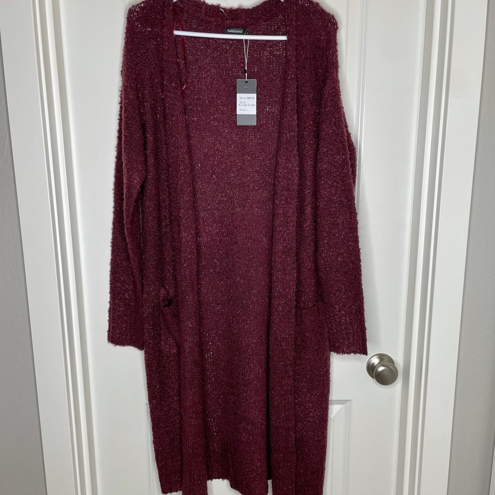 NWT Purple Fuzzy Open Cardigan